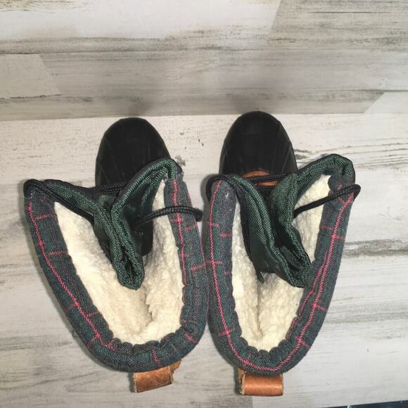 Eddie Bauer Duck Waterproof Snow Winter Boot Mens 8 Green Blue Leather Sherpa